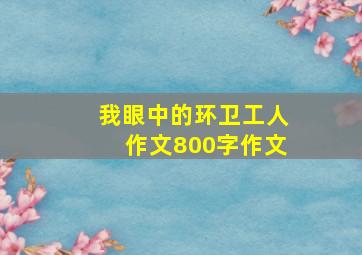 我眼中的环卫工人作文800字作文