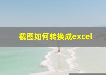 截图如何转换成excel