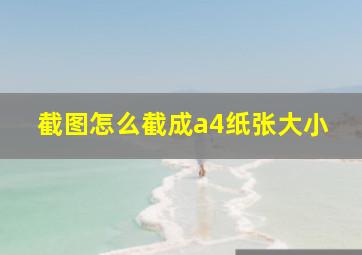 截图怎么截成a4纸张大小