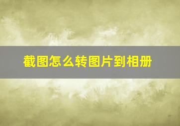 截图怎么转图片到相册