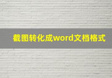 截图转化成word文档格式