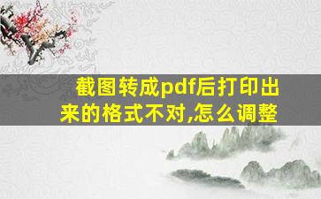 截图转成pdf后打印出来的格式不对,怎么调整