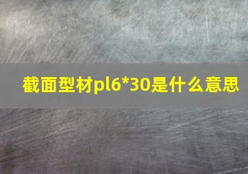 截面型材pl6*30是什么意思