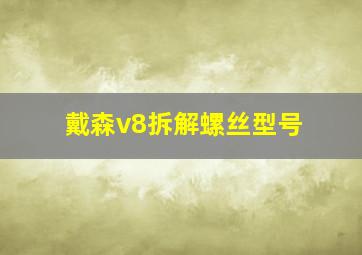 戴森v8拆解螺丝型号