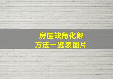 房屋缺角化解方法一览表图片