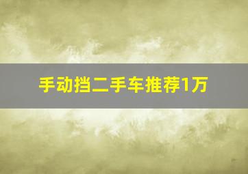 手动挡二手车推荐1万