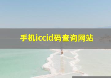 手机iccid码查询网站