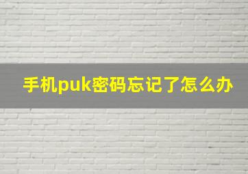 手机puk密码忘记了怎么办