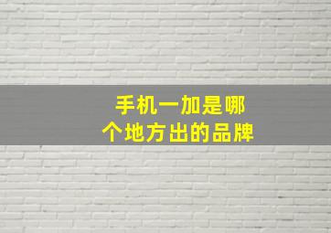 手机一加是哪个地方出的品牌