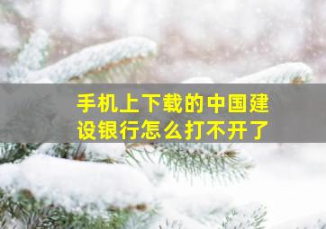 手机上下载的中国建设银行怎么打不开了