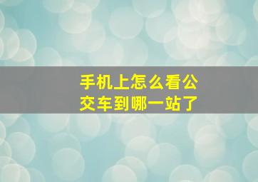 手机上怎么看公交车到哪一站了