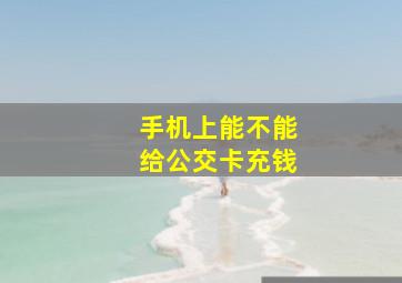 手机上能不能给公交卡充钱