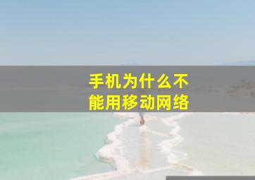 手机为什么不能用移动网络