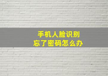 手机人脸识别忘了密码怎么办