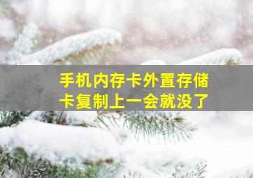 手机内存卡外置存储卡复制上一会就没了