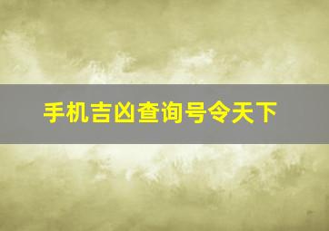 手机吉凶查询号令天下