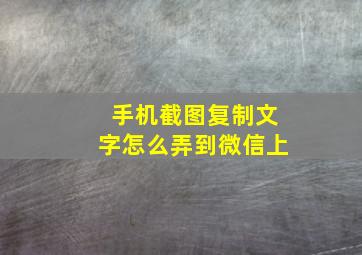 手机截图复制文字怎么弄到微信上