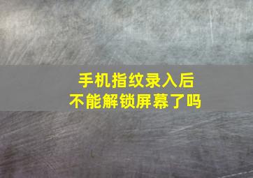 手机指纹录入后不能解锁屏幕了吗