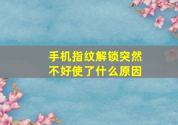 手机指纹解锁突然不好使了什么原因