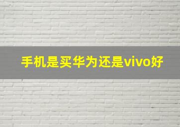 手机是买华为还是vivo好