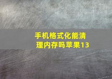 手机格式化能清理内存吗苹果13