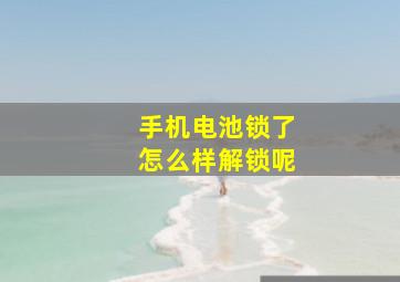 手机电池锁了怎么样解锁呢