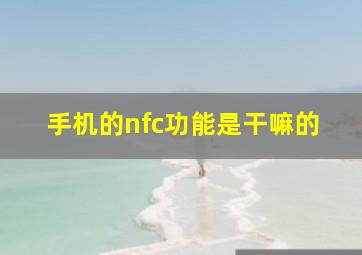 手机的nfc功能是干嘛的