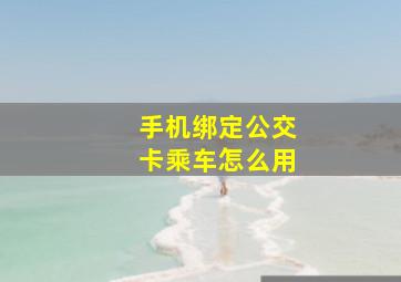 手机绑定公交卡乘车怎么用