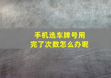 手机选车牌号用完了次数怎么办呢