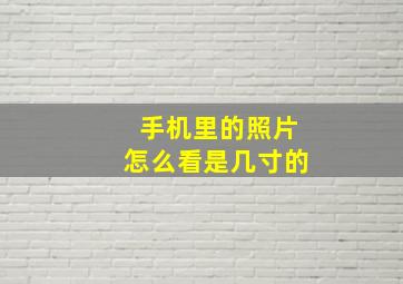 手机里的照片怎么看是几寸的