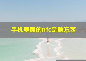 手机里面的nfc是啥东西