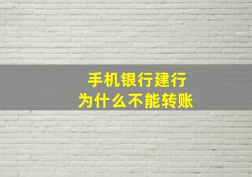 手机银行建行为什么不能转账