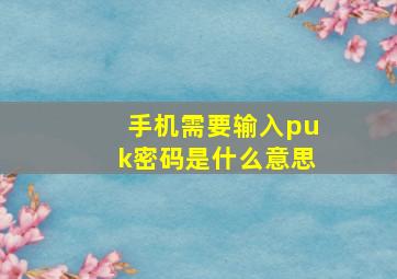 手机需要输入puk密码是什么意思