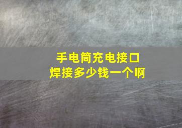 手电筒充电接口焊接多少钱一个啊