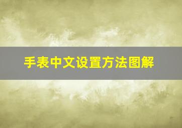 手表中文设置方法图解