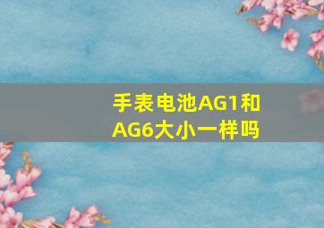 手表电池AG1和AG6大小一样吗