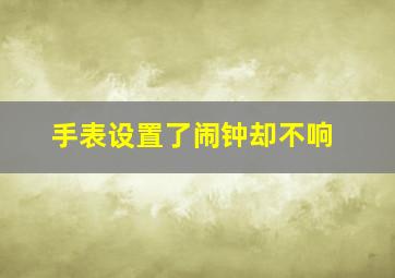 手表设置了闹钟却不响