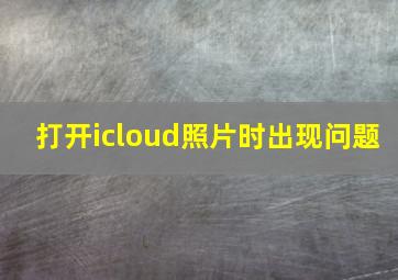 打开icloud照片时出现问题