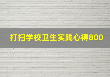 打扫学校卫生实践心得800