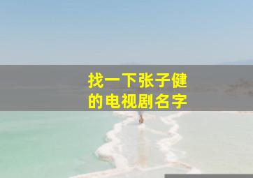 找一下张子健的电视剧名字