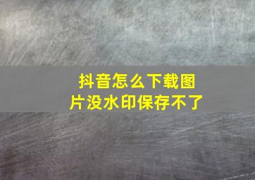 抖音怎么下载图片没水印保存不了