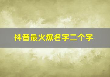 抖音最火爆名字二个字