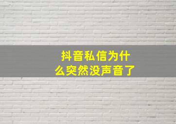 抖音私信为什么突然没声音了