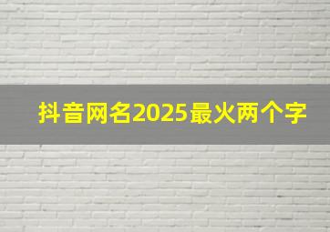 抖音网名2025最火两个字