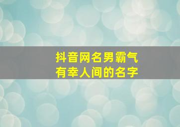 抖音网名男霸气有幸人间的名字