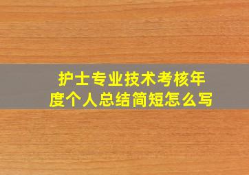 护士专业技术考核年度个人总结简短怎么写