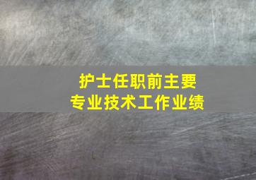 护士任职前主要专业技术工作业绩