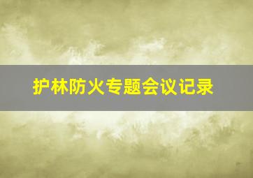 护林防火专题会议记录