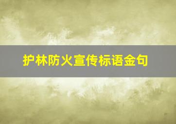 护林防火宣传标语金句