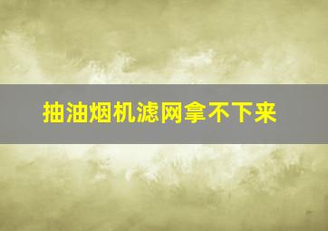 抽油烟机滤网拿不下来